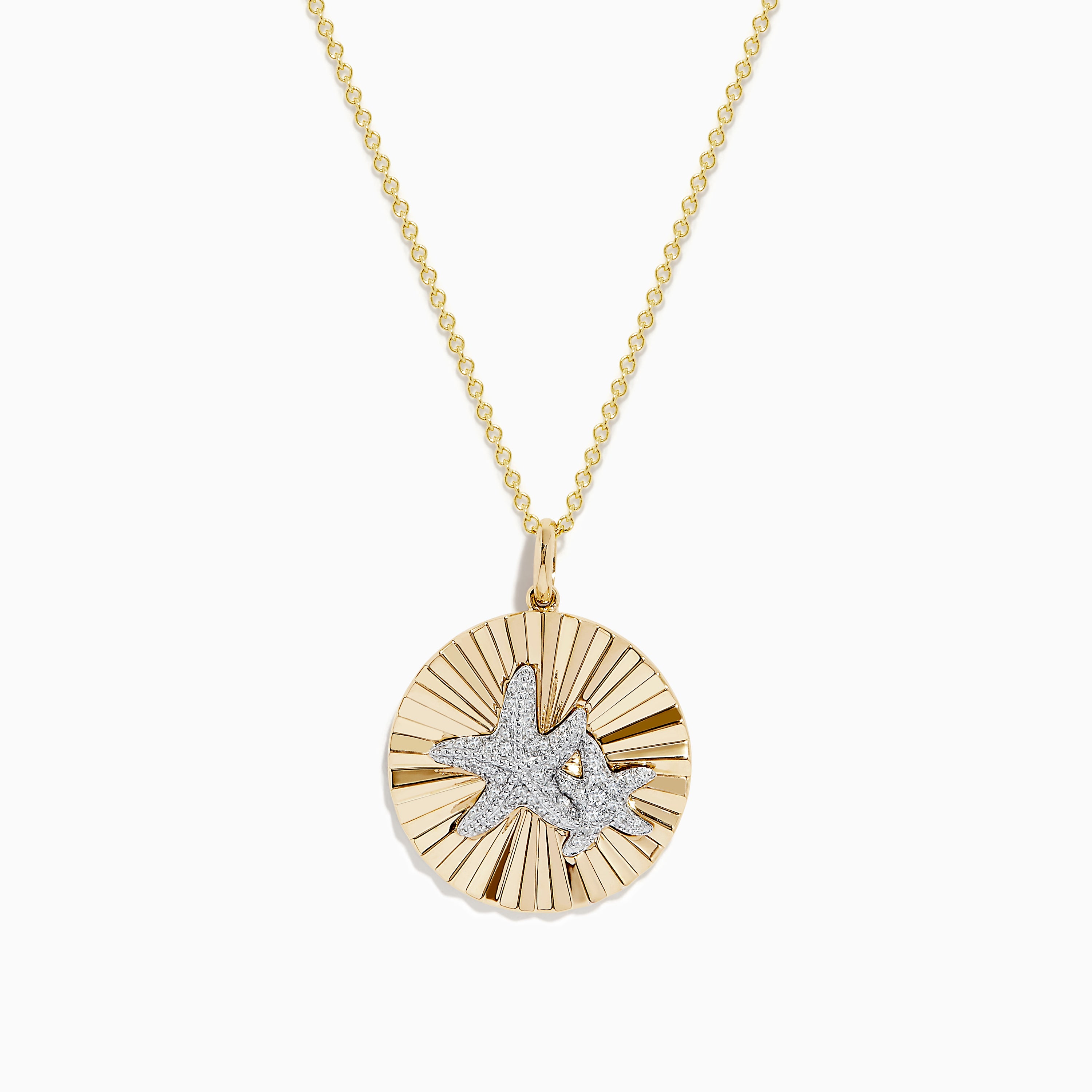 Effy Collection Seaside by Effy Diamond Pave Starfish Pendant Necklace (1/2  ct. t.w.) in 14k Gold | Mall of America®